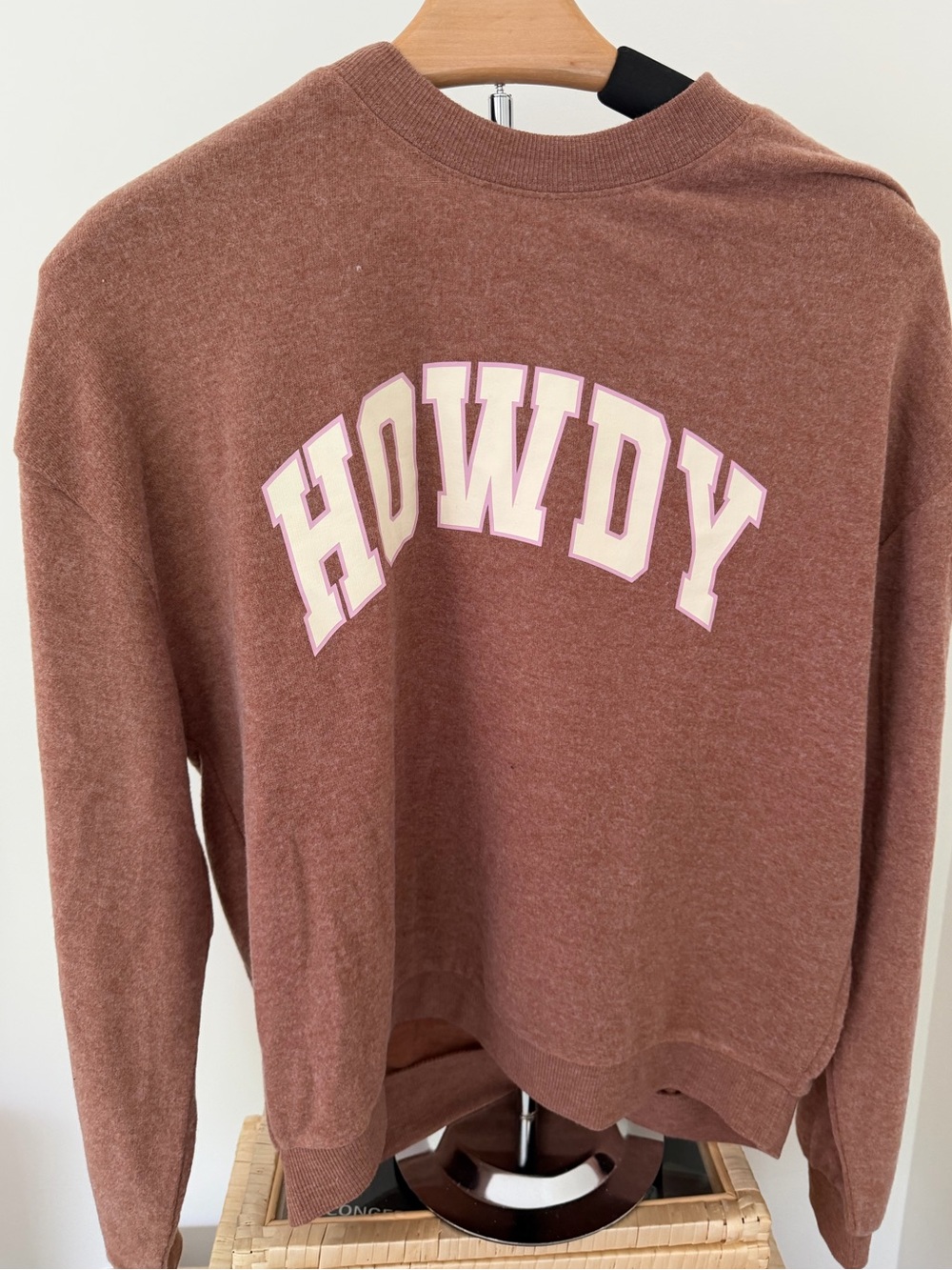 Z Supply Dusty Rose Pullover Sweatshirt with Cream Drawcord